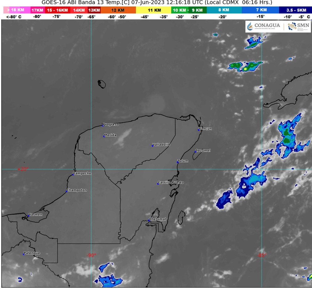 Lluvias puntuales fuertes en Quintana Roo